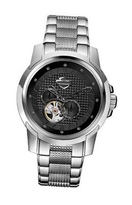 Harley-Davidson Bulova Automatic Embossed Black Wrist 76A144