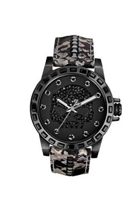 Harley-Davidson Bulova Black Crystal Skull Wrist 78L116