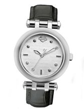 Harley-Davidson Bulova Black Leather Wrist 76L168