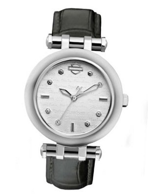 Harley-Davidson Bulova Black Leather Wrist 76L168