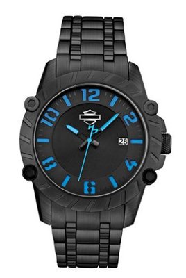 Harley-Davidson Bulova Blue & Black Wrist 78B132