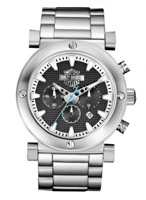 Harley-Davidson Bulova Grey Bar & Shield Chronograph Wrist 76B166