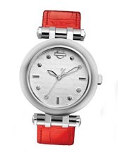 Harley-Davidson Bulova Orange Leather Wrist 76L167