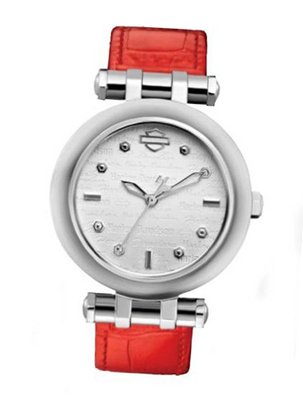 Harley-Davidson Bulova Orange Leather Wrist 76L167