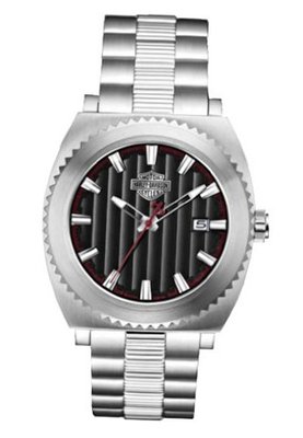 Harley-Davidson Bulova Silver Bar & Shield Wrist 76B164