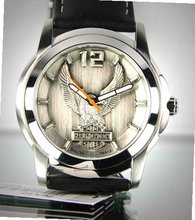Harley-Davidson® Bulova® . Raise pewter dial. 76A12