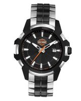 Harley-Davidson® Spider Collection . Stainless-Steel Bracelet. Patterned Dial. Luminous Hands. 78B124