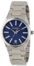 Haurex Italy 2A389DB1 Iris Round Stainless Steel Blue Sunray Dial Swarovski Date