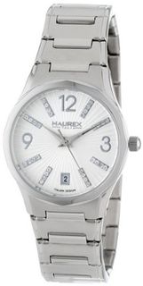 Haurex Italy 2A389DS1 Iris Round Stainless Steel Silver Sunray Dial Swarovski Date
