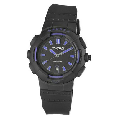 Haurex Italy 2P504UBN Tremor Black Plastic Case Rubber Strap Date