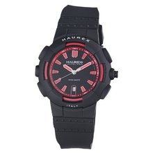 Haurex Italy 2P504URN Tremor Black Plastic Case Rubber Strap Date