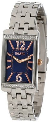Haurex Italy 2S391DBH Primula Stainless Steel Rectangular Blue Sunray Dial Swarovski