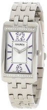 Haurex Italy 2S391DSL Primula Stainless Steel Rectangular Silver Sunray Dial Swarovski