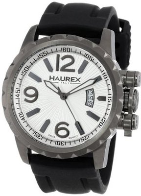Haurex Italy 3J502USN Aeron Gun Ion-Plated Coated Stainless Steel Black Rubber Luminous Date