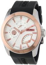 Haurex Italy 3R501USN "Magister" Gold-Ion Plated Stainless Steel and Black Silicone Retrograde