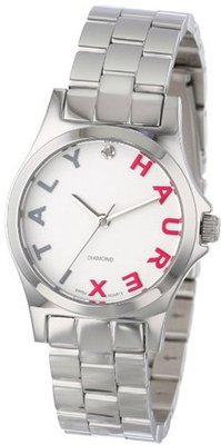 Haurex Italy 7A505DPS Diamond-Accented Mini City Stainless Steel Bracelet