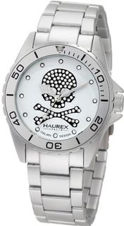 Haurex Italy 7K374DWS Ink Silver Aluminum Crystal Skeleton Bracelet