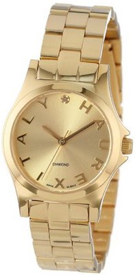 Haurex Italy 7Y505DCS Diamond-Accented Mini City Yellow Gold Bracelet