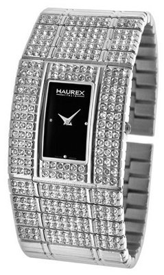 Haurex Italy: Honey - Black Dial, SS Bracelet with Swarovski