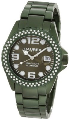 Haurex Italy XK374DVV Ink Stones Green Aluminum Crystal Date