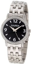 Haurex Italy XS385DNN Giglio Round Stainless Steel Crystal Black Dial
