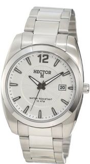 Hector 667066 White Sun-Ray Dial Bracelet Date