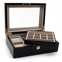 Heiden Executive Valet Box / Box - Cherrywood (Plenty of Space. Holds Large Size es. Removable Tray)
