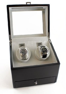 Heiden Grand Double Winder with Drawer in Black