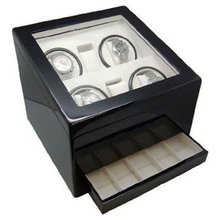 Heiden Quad Winder BLACK Wood for up to 4 es Automatic Winder