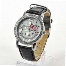 Hello Kitty Girls Rhinestone Wrist Wrist Bracelet - Black