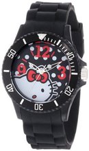 Hello Kitty H3WL1045BK Black Plastic Case Bracelet Bold Polka Dot Dial