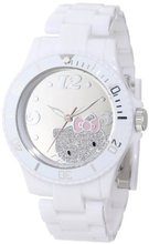 Hello Kitty H3WL1047WT Plastic Case Link Bracelet Sport Bezel Mirror Dial