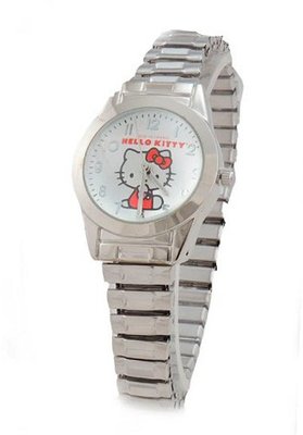 Hello Kitty HK1879 Silver Tone Strech band