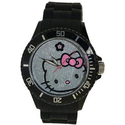 Hello Kitty Pave Black Plastic