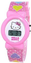 Sanrio Hello Kitty Kid's HKKD2752 LCD Girls Dots Hearts Pink Band