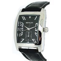 Henley Gents Black Dial With Sub Second Dial Croc Effect Strap H01003.2N