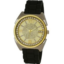 Henley Gents Black & Gold Crystal Sports Strap