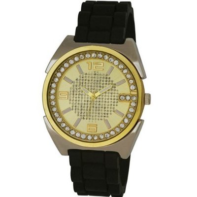 Henley Gents Black & Gold Crystal Sports Strap