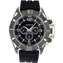 Henley Gents Black Imitaton Chrono Sports