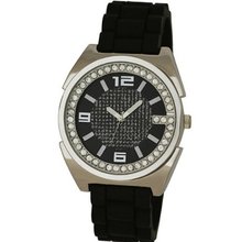 Henley Gents Black & Silver Crystal Sports Strap