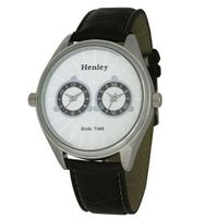 Henley Gents Brown Crocodile Effect Dual Time