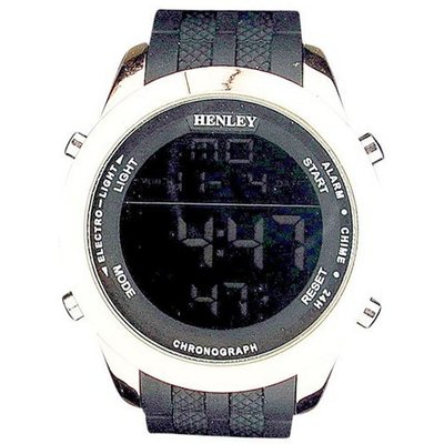 Henley Gents Digital Backlight Calendar Black Silicone Strap HDG017.14