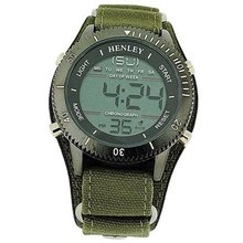 Henley Gents Digital Chronograph Backlight Green Strap Sports HDG012.11