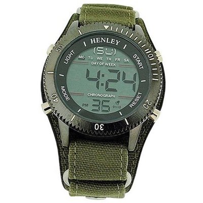 Henley Gents Digital Chronograph Backlight Green Strap Sports HDG012.11