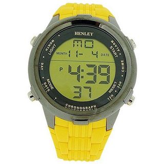 Henley Gents Digital Chronograph Backlight Yellow Rubber Strap HDG013.9