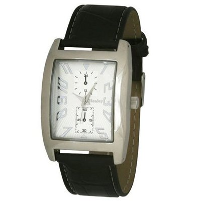 Henley Gents Silver Dial Chrono Effect Black Strap Fashion H01003.1