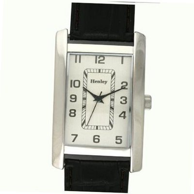 Henley Glamour Gents Black Crocodile Effect Strap Fashion H01005.3