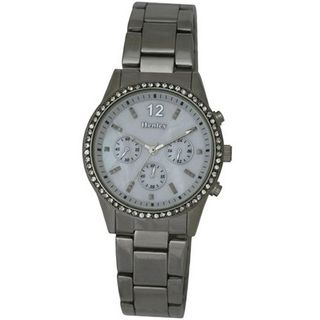 Henley Diamante Encrusted Fashion Quartz with Mother of Pearl Dial Analogue Display and Silver Stainless Steel Plated Bracelet H07193.1