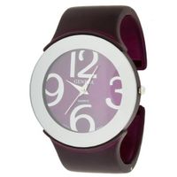 New Age Fashion Cuff with Round Face and Matte Chic Finish - Purple
