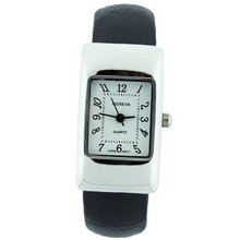 Petite Cuff with Rectangle Dial Lizard Design Strap - Black